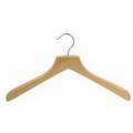Contoured Deluxe Wooden Suit Hanger (Natural/Chrome)